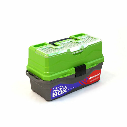 фото Ящик для снастей tackle box трехполочный зеленый "следопыт" mb-bu-10