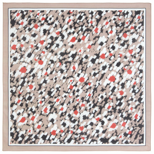 фото Платок павловопосадская платочная мануфактура,70х70 см, черный, красный
