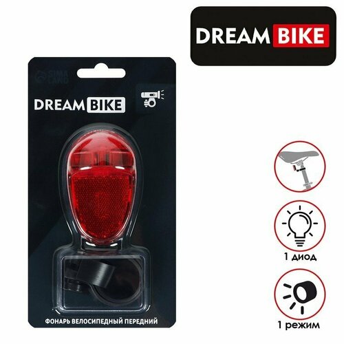 фото Фонарь велосипедный dream bike jy-399t-1, задний, 1 диод, 1 режим (комплект из 4 шт)