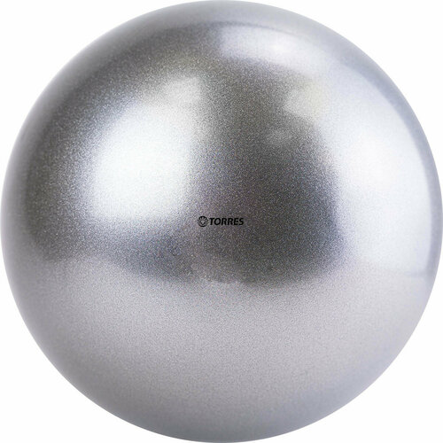 фото Мяч для художественной гимнастики однотонный "torres", арт. ag-19-06, диам. 19 см, пвх, серебристый