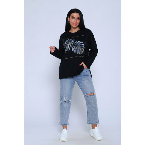 фото Лонгслив натали, размер 48, черный