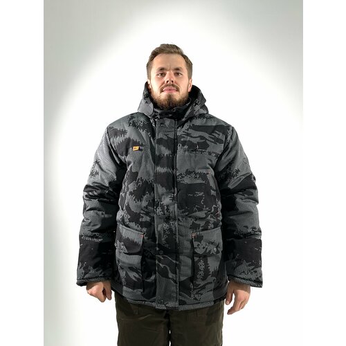 фото Зимняя мужская куртка idcompany "тайга" для охоты, рыбалки и активного отдыха рип-стоп серый лес 58 размер