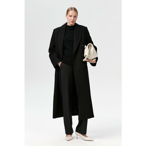 фото Пальто fashion rebels демисезонное, шерсть, силуэт прямой, средней длины, размер xl, черный