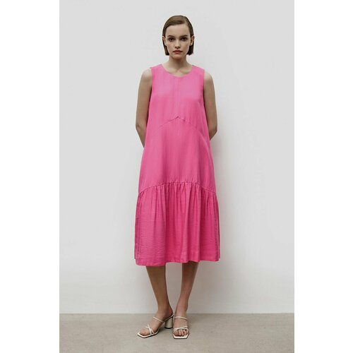 фото Платье baon, повседневное, свободный силуэт, миди, открытая спина, карманы, размер 52, розовый