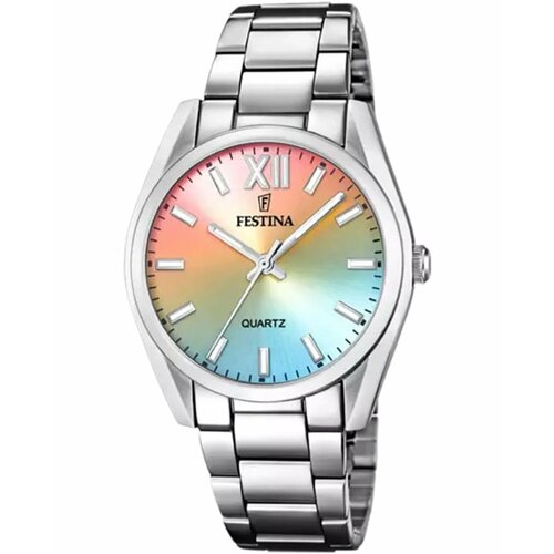 фото Наручные часы festina женские испанские наручные часы festina boyfriend f20622/h с гарантией, серебряный, розовый