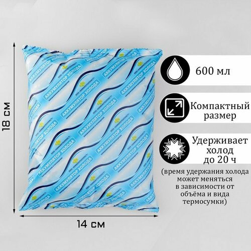 фото Аккумулятор холода "мастер к", 600 мл, 18 х 14 х 3 см (комплект из 11 шт) мастер к.