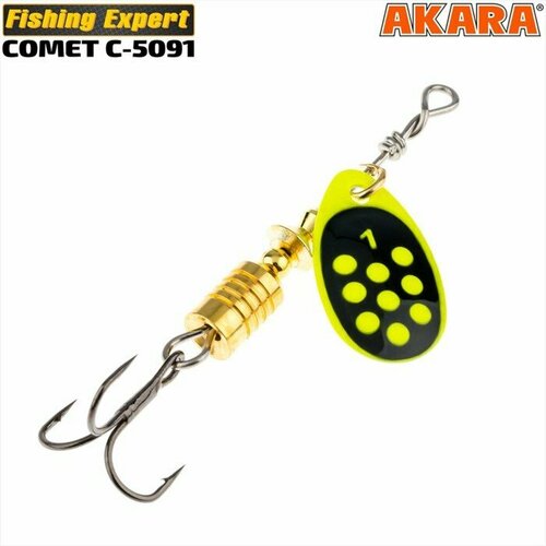 фото Блесна вращающаяся akara c-5091, 6 г, цвет 193 yl (комплект из 4 шт)