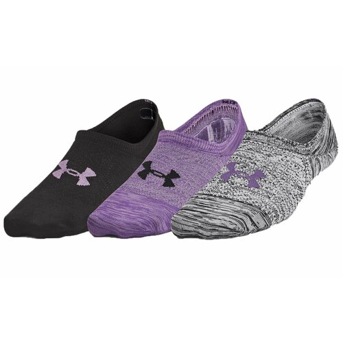 фото Носки under armour breathe lite ultra low 3p, размер m, черный, фиолетовый, 3 пары