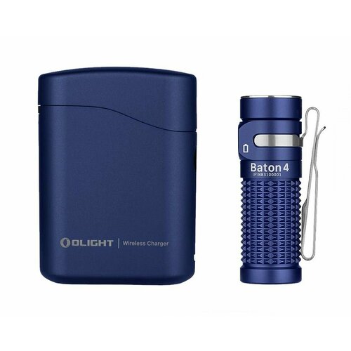 фото Фонарь olight baton 4 regal blue premium edition, 16340, диод luminus sst-40, 170 метров, 1300 люмен (комплект)