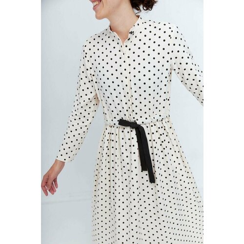 фото Платье уста к устам, размер 42, черный, бежевый