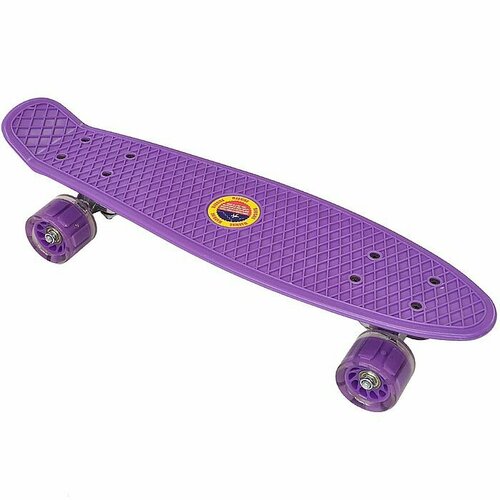 фото Пенни борд (скейт детский) sportex sk50x (22" 56x15 см), свет. колеса (фиолетовый)