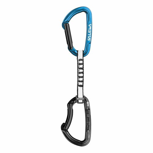 фото Карабин с оттяжкой salewa expr set dyn hot g3 str/bent blue/black