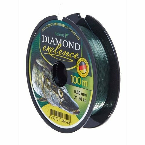фото Леска монофильная salmo diamond exelence, диаметр 0.5 мм, тест 21.2 кг, 100 м, светло-зелёная 7589 (комплект из 3 шт)