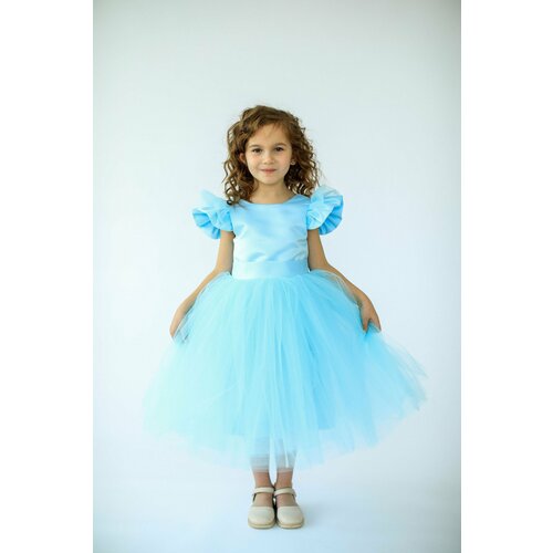 фото Школьное платье lizzi, размер 128/134, голубой