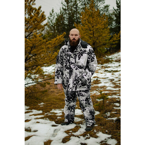 фото Зимний мужской костюм с курткой и полукомбинезоном, цвет белый, размер 48-50, рост 170-176 сотекс