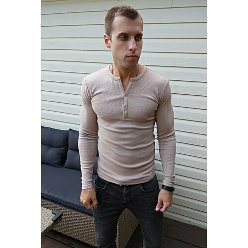 фото Лонгслив ropshop, размер l, бежевый