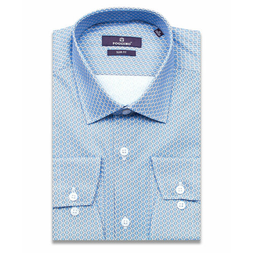 фото Рубашка poggino, размер l (41-42 cm.), синий