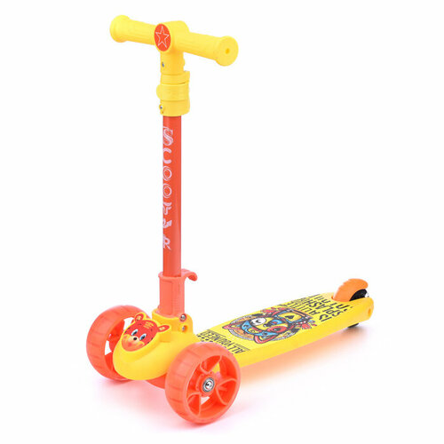 фото Самокат u038232y 3-х кол, желтый, pu, abec 7, в коробке кнр