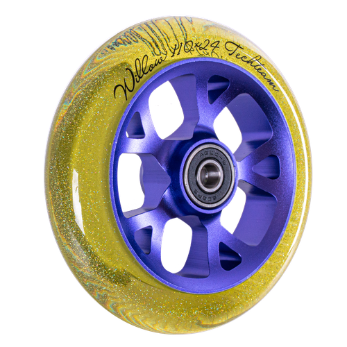 фото Колесо для трюкового самоката techteam x-treme 110*24мм, willow, yellow