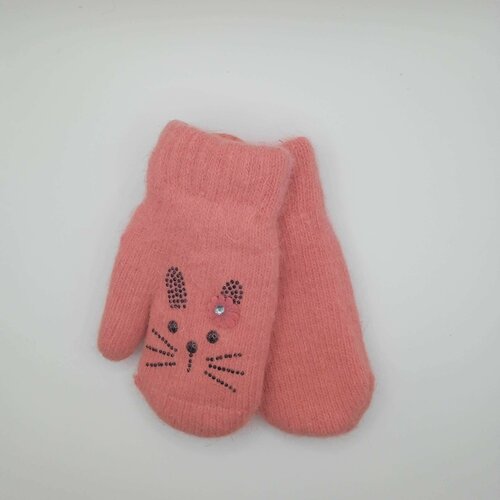 фото Варежки , размер м, коралловый корона gloves