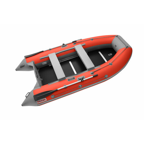 фото Лодка надувная пвх под мотор roger hunter keel 3000, лодка роджер с жестким дном (красный-серый комбинированный)