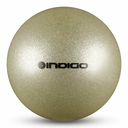 фото Мяч для художественной гимнастики indigo, in118-sil, диаметр 19 см, пвх, сереб. металлик с блестками