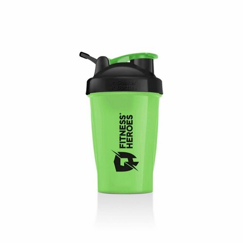 фото Fitness heroes шейкер с04 с петелькой 400 мл зеленый зеленый клапан нет бренда