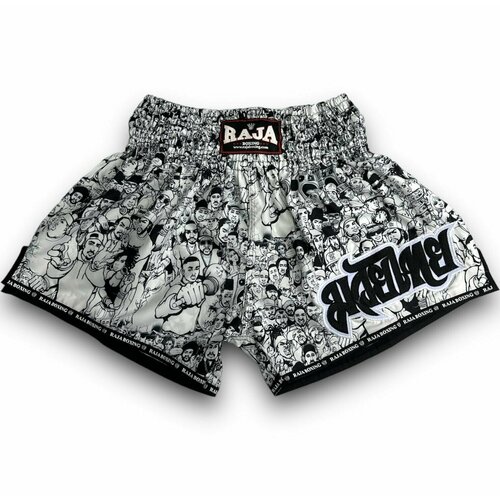 фото Шорты для muay thai raja white black n1 s/шорты для тайского бокса/боксерские шорты/шорты для бокса