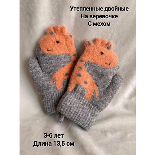 фото Варежки kim lin, размер 3- 6 лет, серый