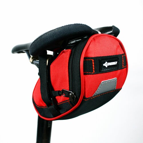 фото Сумка подседельная для велосипеда energy seat post bag 18x9x8cm красная energy bike design