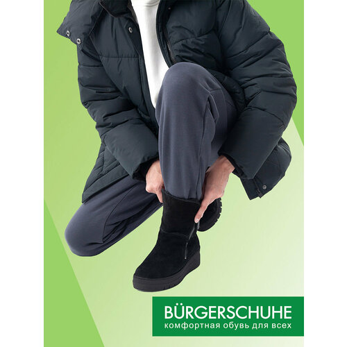 фото Сапоги burgerschuhe, зимние, натуральная кожа, полнота f, размер 38, черный