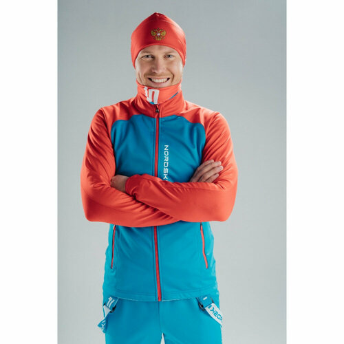 фото Куртка nordski, размер 140, голубой, красный