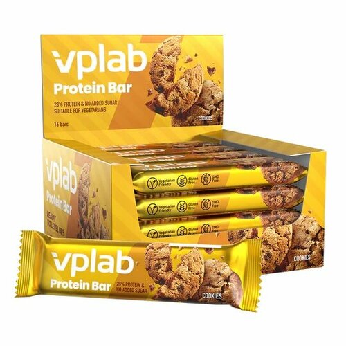 фото Vplab протеиновый батончик cookies 16 x 45 гр
