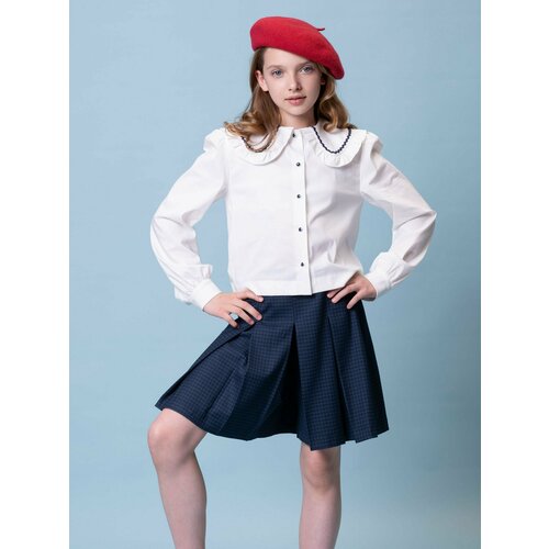 фото Школьная юбка-шорты, размер 158, синий oletwice