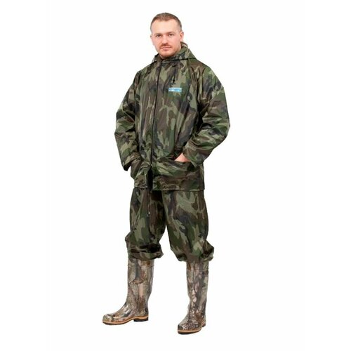 фото Влагозащитный костюм poseidon для охоты и рыбалки, цвет зеленый камуфляж, размер 44-46, рост 170-176 poseidon wpl