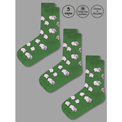 фото Носки kingkit носки кингкит 3 пары подарочная упаковка цветные, 3 пары, размер 36-41, зеленый