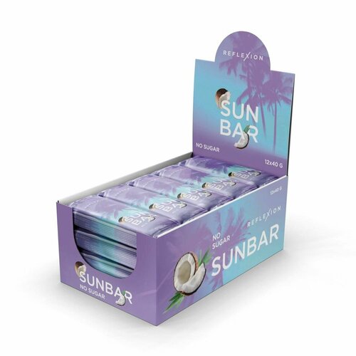 фото Протеиновые батончики, 12 шт по 40 г, без сахара reflexion sunbar, вкус: кокос