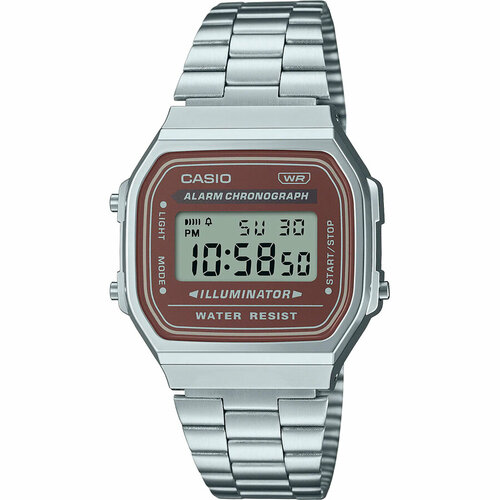 фото Наручные часы casio vintage a168wa-5a, коричневый, серебряный