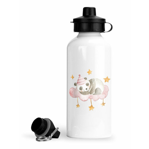 фото Спортивная бутылка спящие панда на розовом облачке luzimuzi