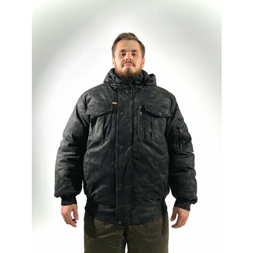 фото Зимняя мужская куртка idcompany "егерь" для охоты, рыбалки и активного отдыха черный мультикам 60 размер