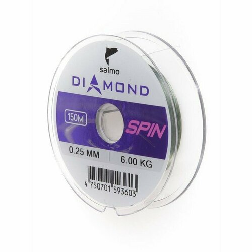 фото Леска монофильная salmo diamond spin, диаметр 0.25 мм, тест 6 кг, 150 м, светло-зелёная (комплект из 10 шт)