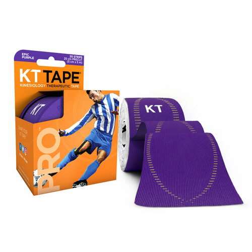 фото Кинезиотейп kt tape pro, синтетическая основа, 20 полосок 25 х 5 см, цвет epic purple