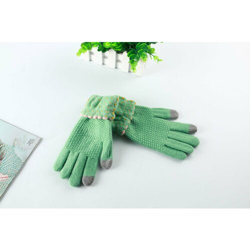 фото Перчатки , демисезон/зима, размер универсальный, зеленый croco gifts