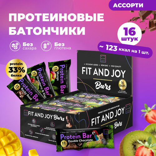 фото Протеиновые батончики без сахара, fit and joy, спортивный батончик для похудения protein bar, спортпит диетический