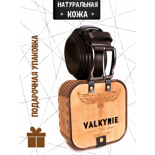фото Ремень valkyrie studio, натуральная кожа, металл, длина 120 см., коричневый