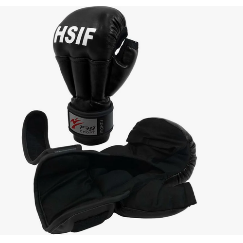 фото С4их12 перчатки для рукопашного боя fight-1, 12oz, искожа, р. m (цвет черный hsif) рэй-спорт