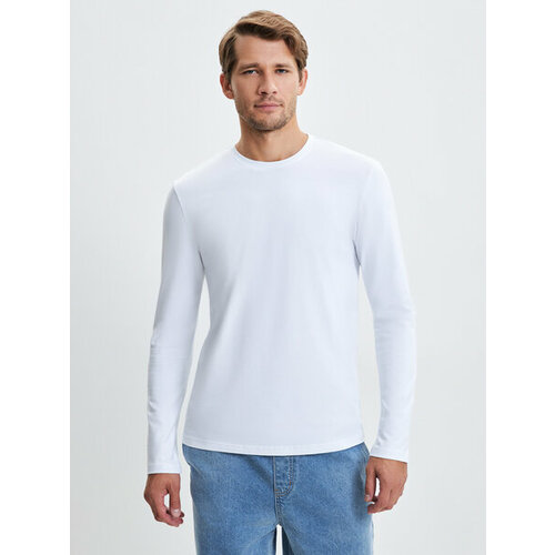 фото Лонгслив zarina, размер s (ru 46), белый