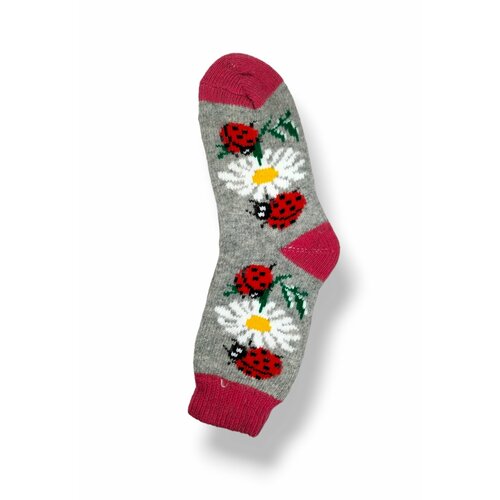 фото Носки бабушкины носки, размер 35/40, красный, серый