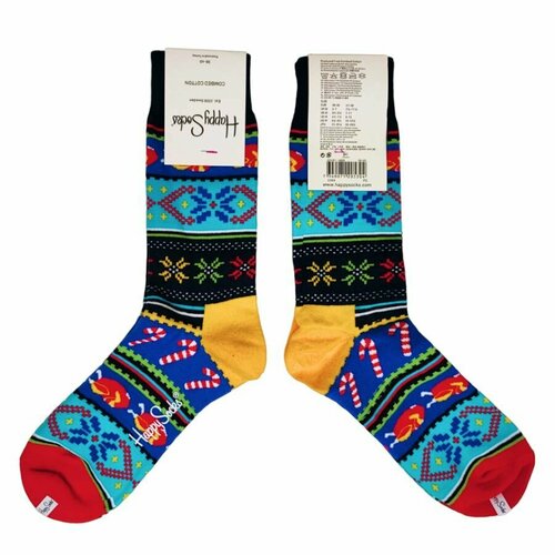 фото Носки happy socks, размер 36-40, голубой, красный, бирюзовый, белый