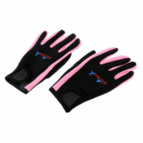 фото Неопреновые перчатки для вейкборда или дайвинга розовые bluedive